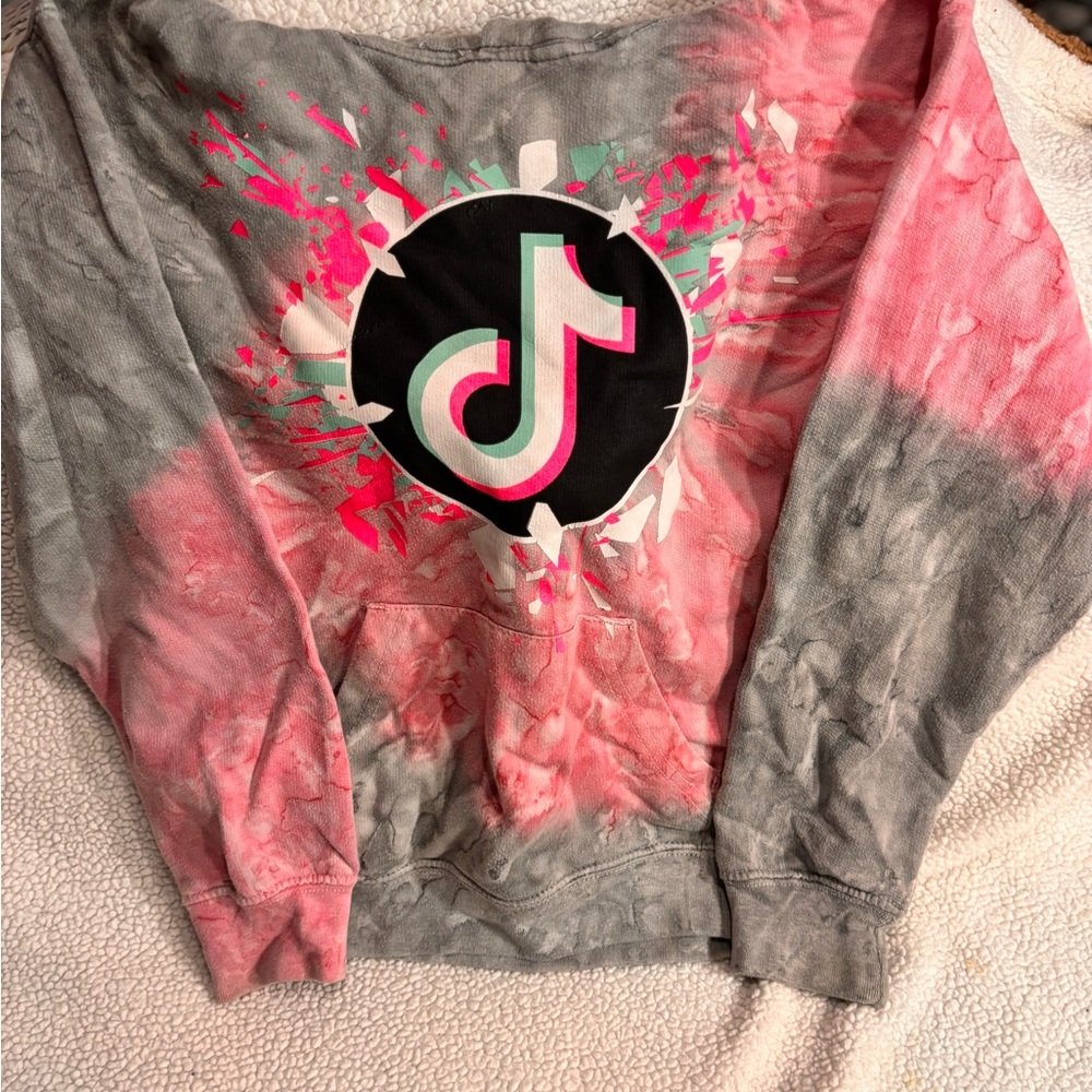 Exist Kids Tie-Dye Hoodie - Pink and Gray